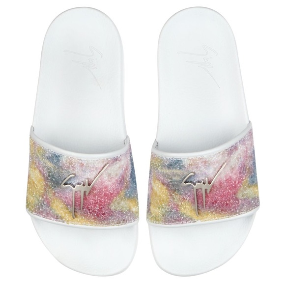 BNIB pastel glitter logo slide